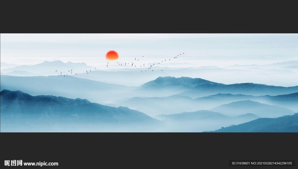 新中式山水画图片