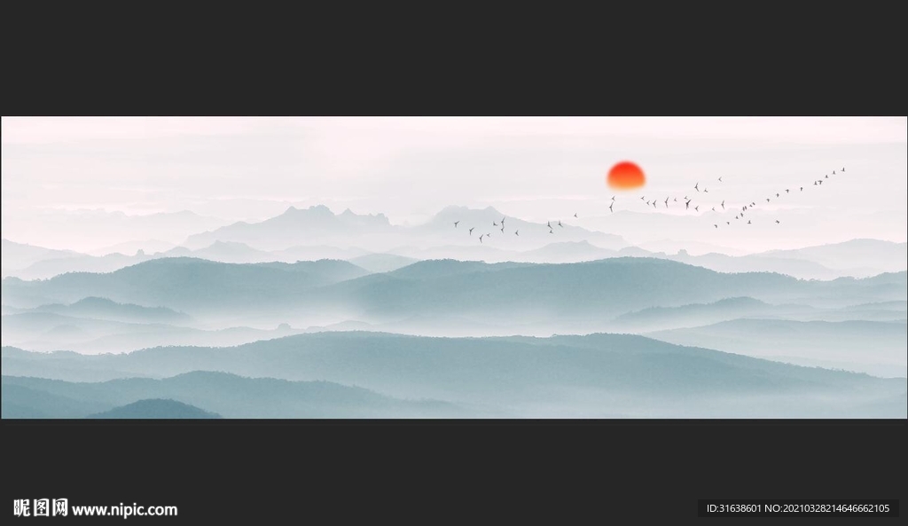 新中式山水画图片