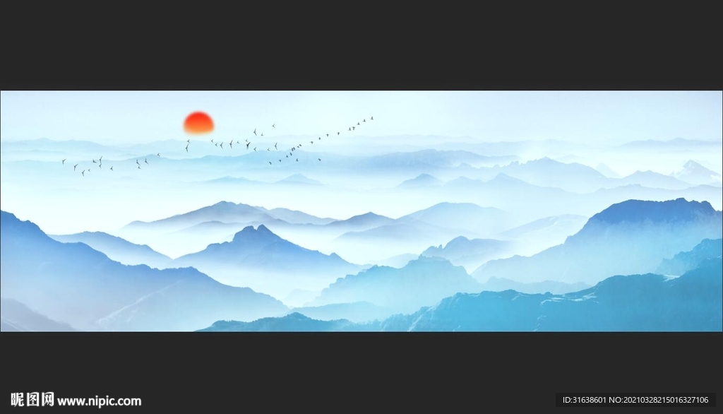 新中式山水画图片