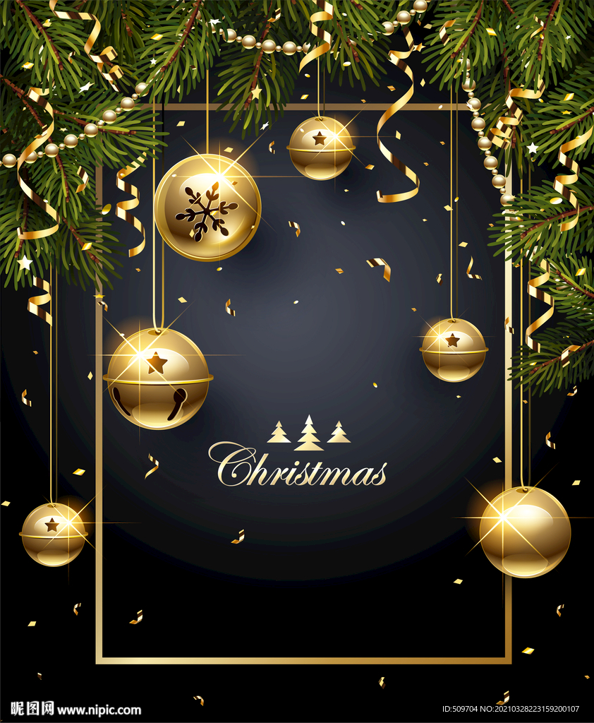 圣诞节元素插画设计