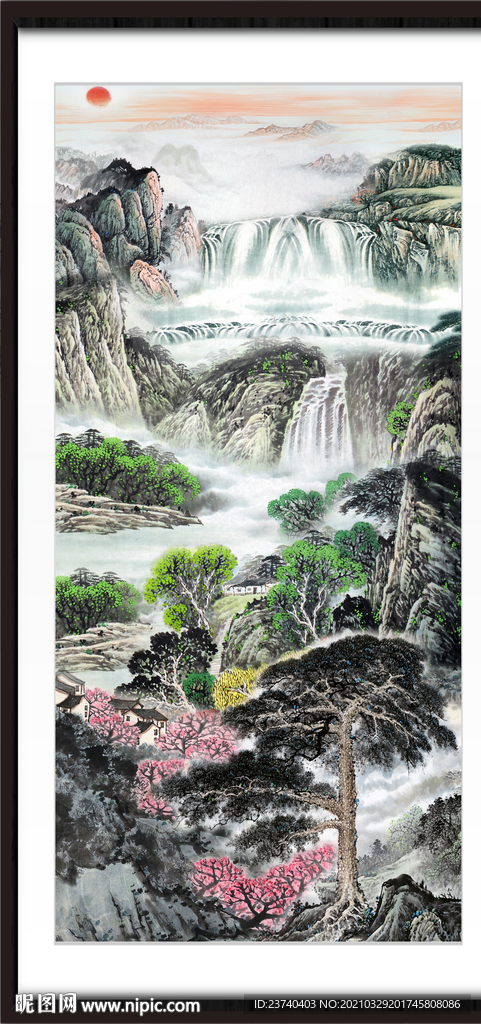 竖幅山水画