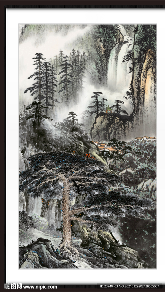 竖幅山水画