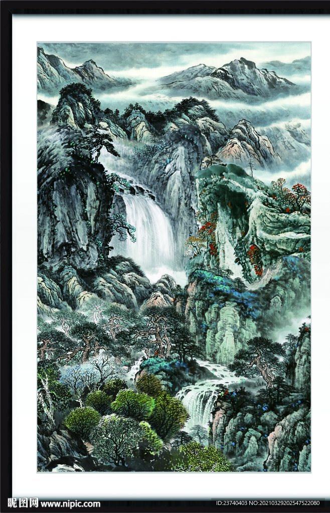 竖幅山水画