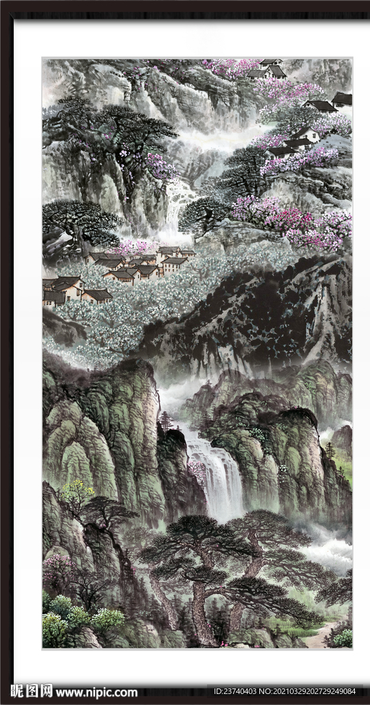 竖幅山水画