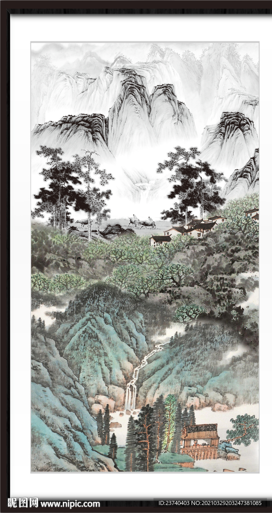 竖幅山水画