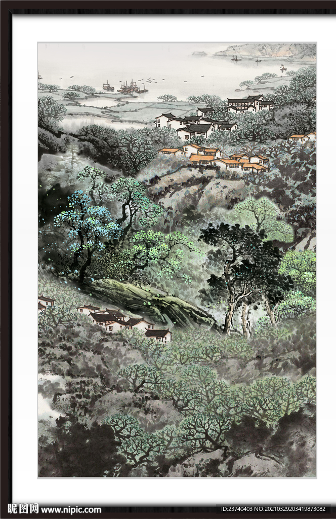 竖幅山水画