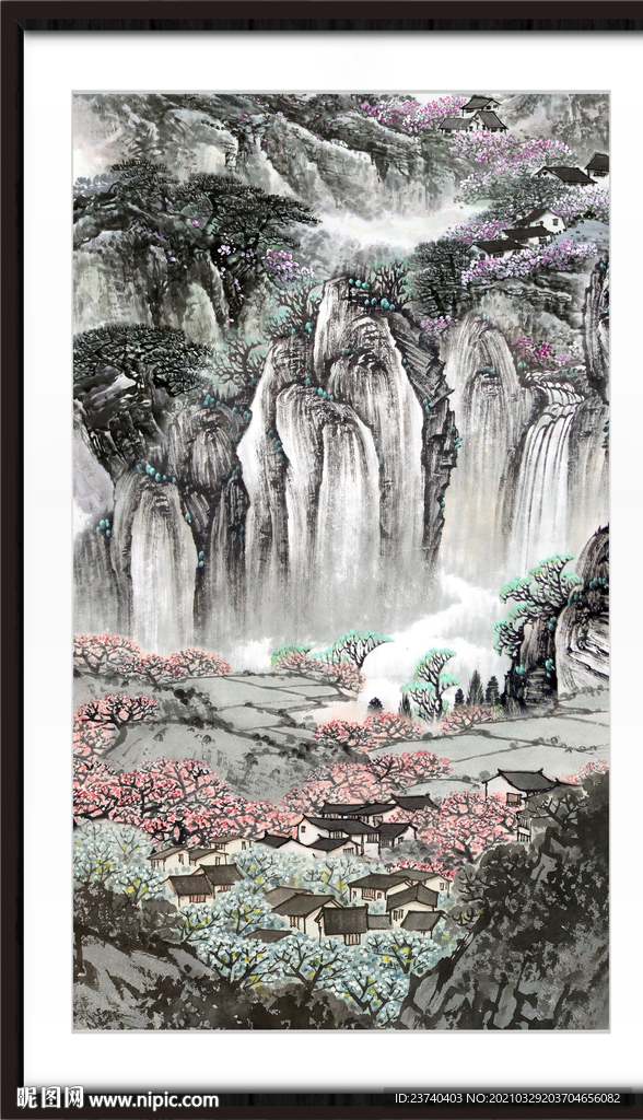 竖幅山水画