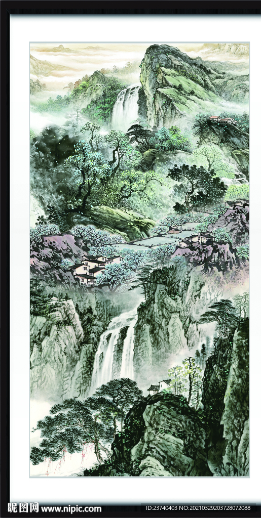 竖幅山水画