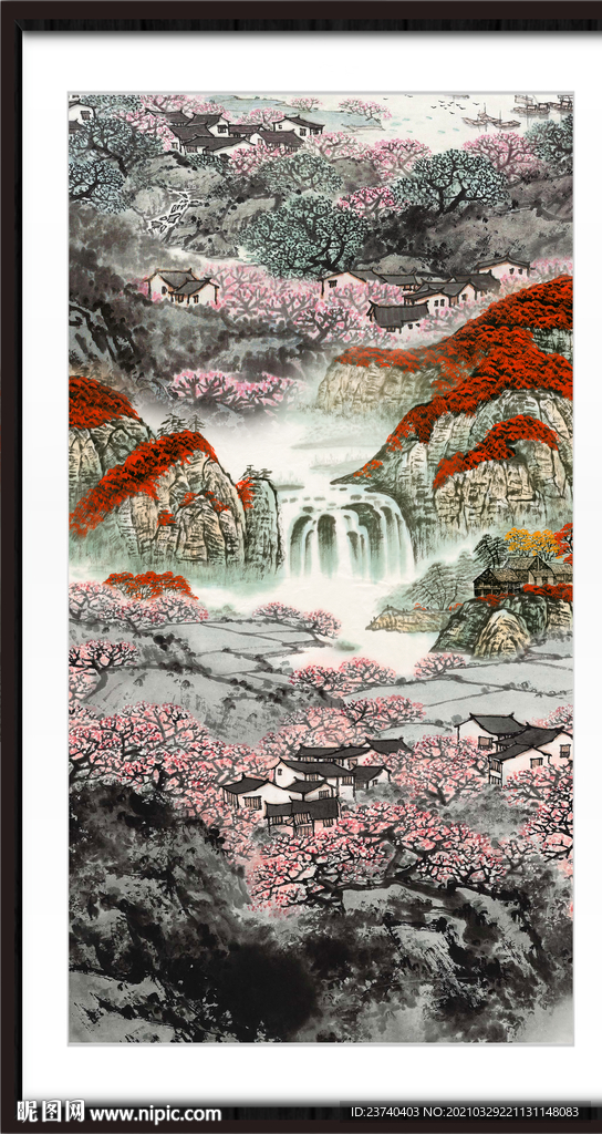 竖幅山水画