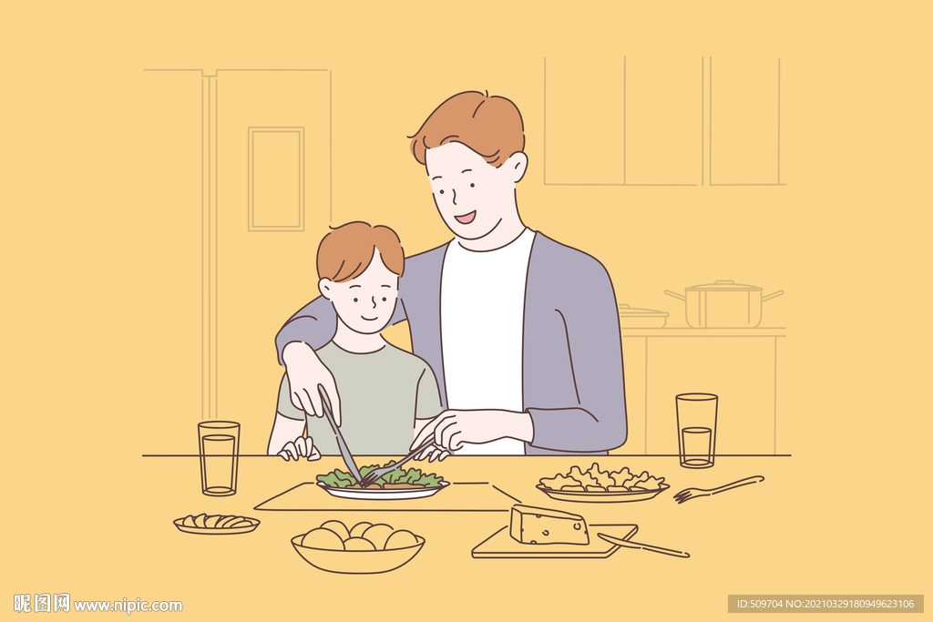 简约人物生活形象插画图片