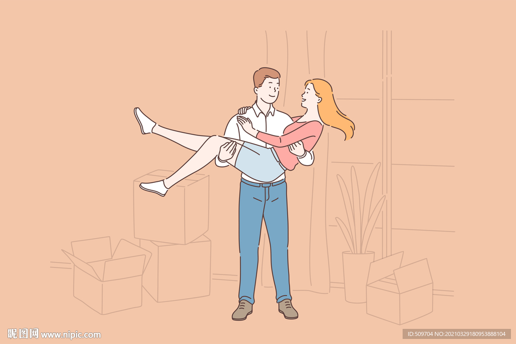 简约人物生活形象插画图片