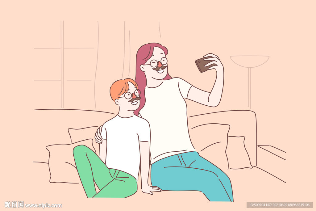 简约人物生活形象插画图片