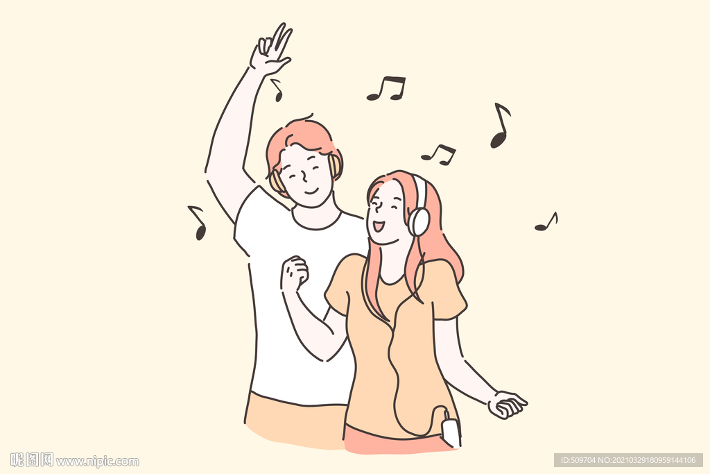 简约人物生活形象插画图片