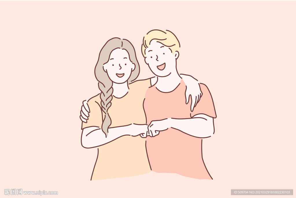 简约人物生活形象插画图片