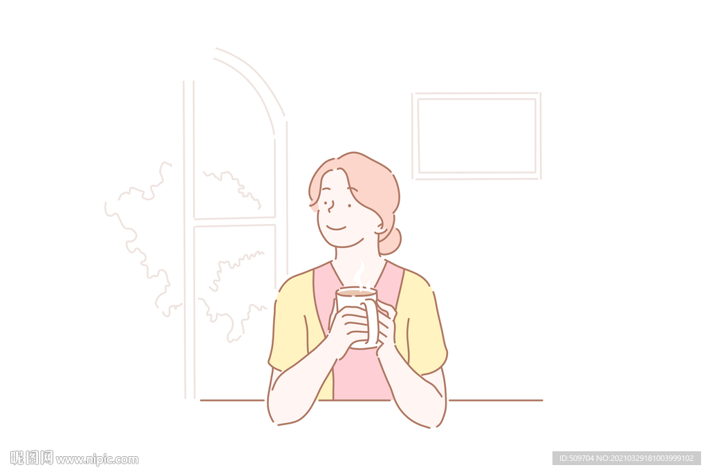 简约人物生活形象插画图片