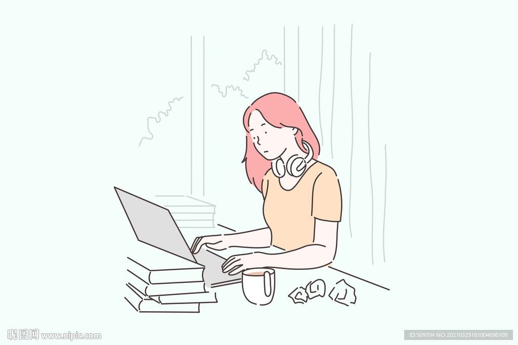 简约人物生活形象插画图片