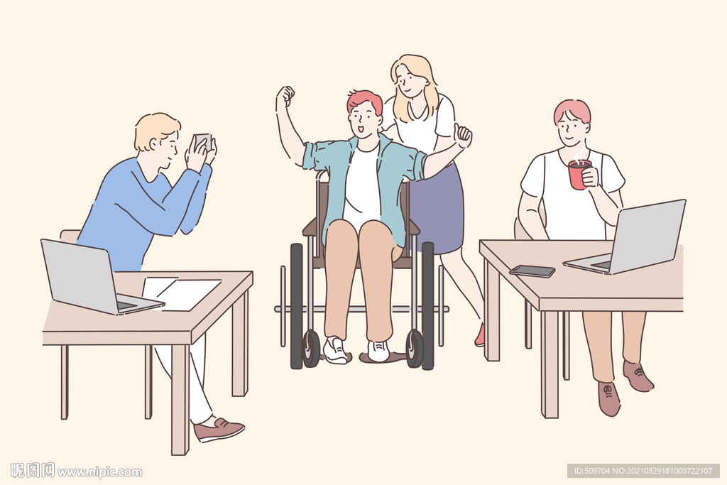 简约人物生活形象插画图片
