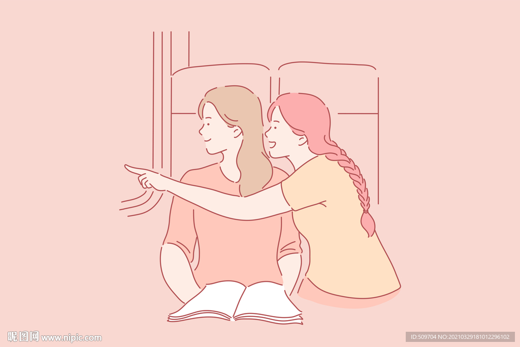 简约人物生活形象插画图片