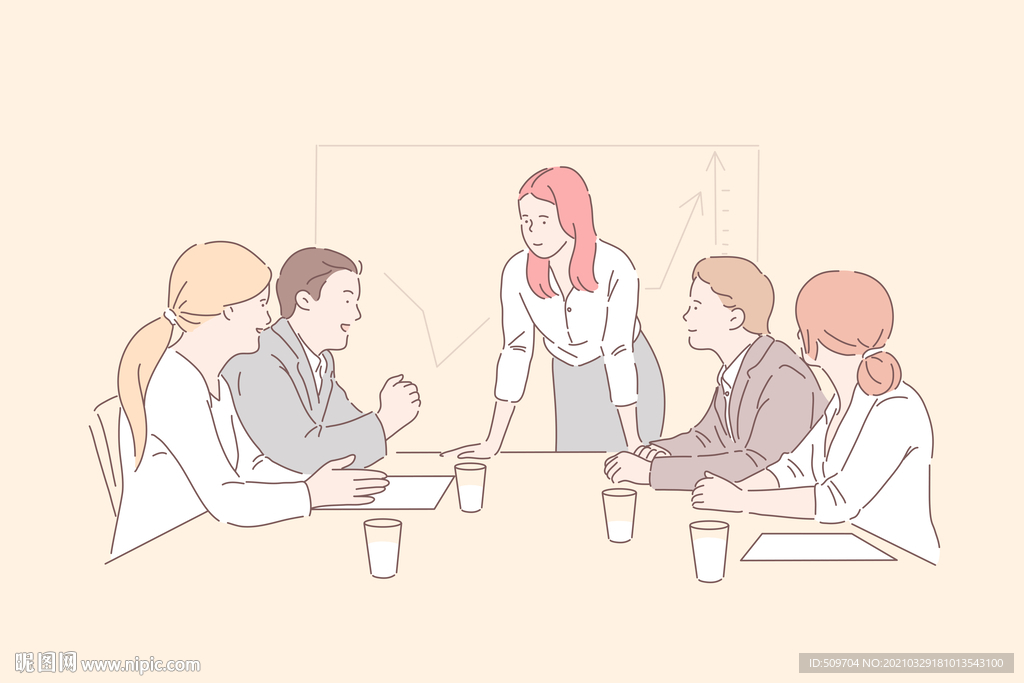 简约人物生活形象插画图片
