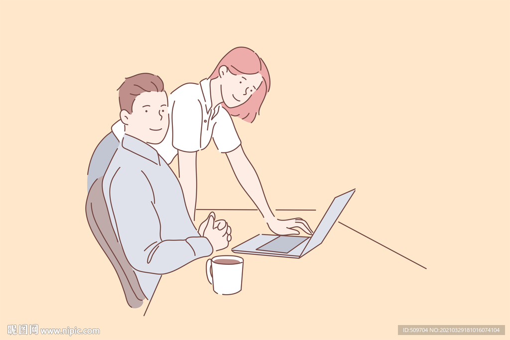 简约人物生活形象插画图片