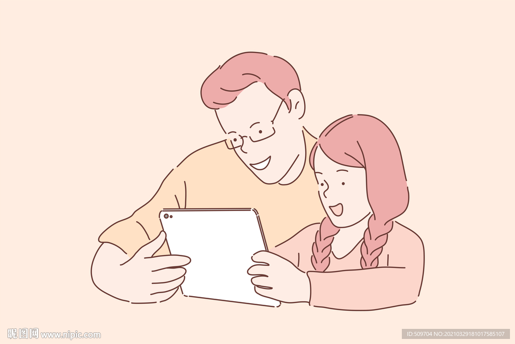 简约人物生活形象插画图片