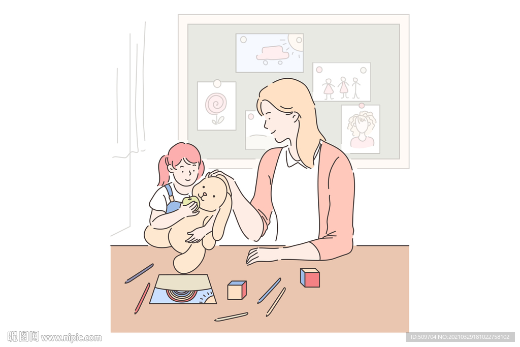 简约人物生活形象插画图片