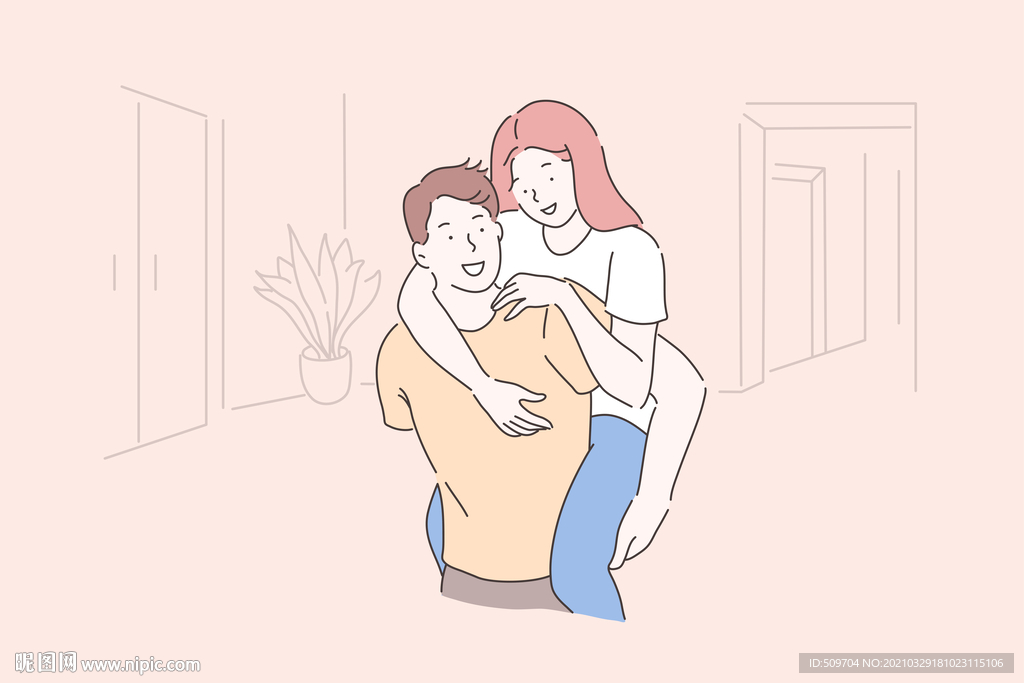 简约人物生活形象插画图片