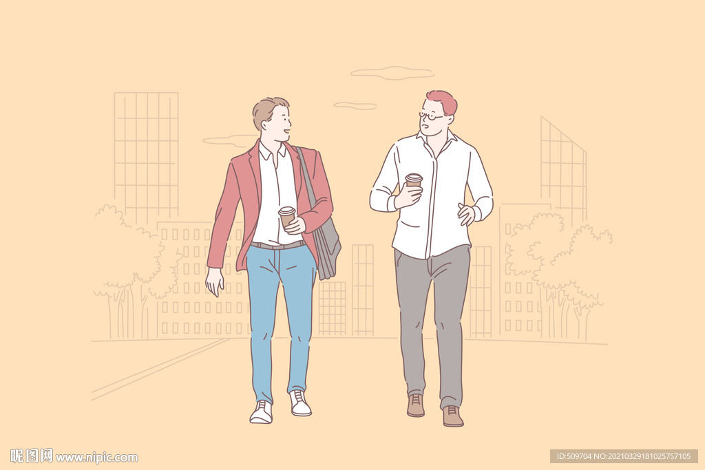 简约人物生活形象插画图片