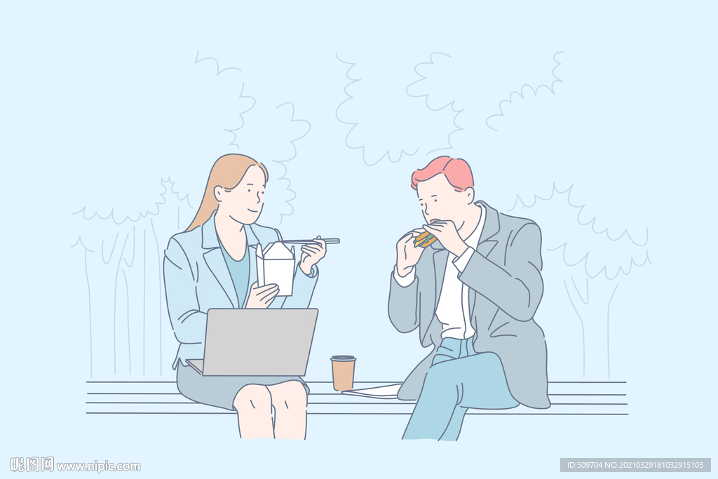 简约人物生活形象插画图片
