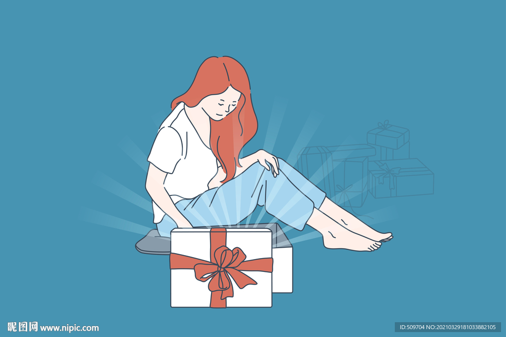 简约人物生活形象插画图片