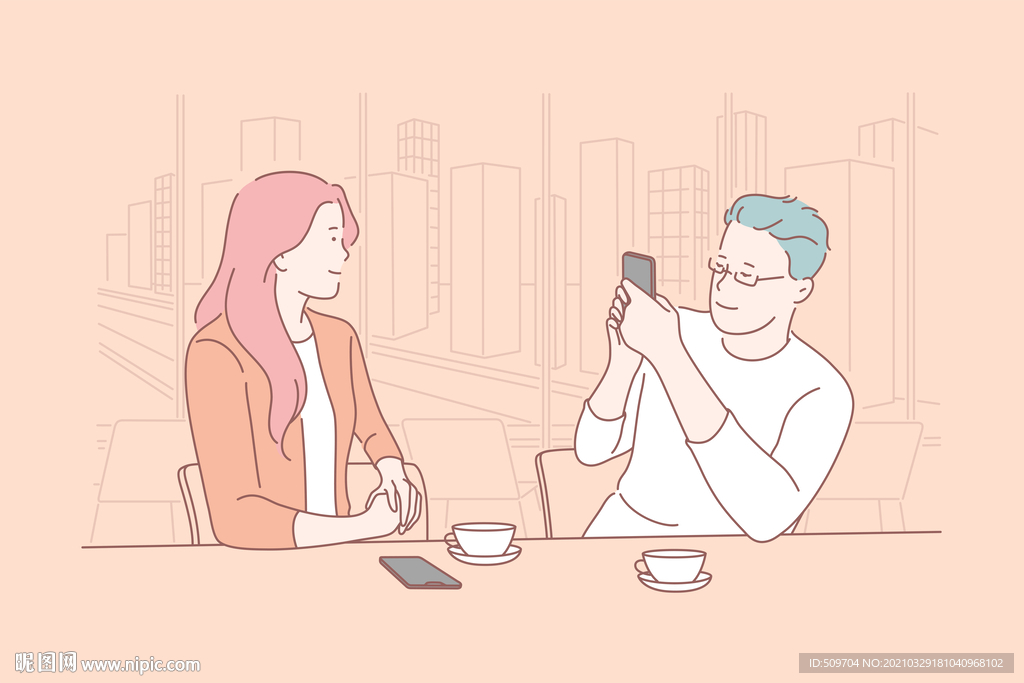 简约人物生活形象插画图片