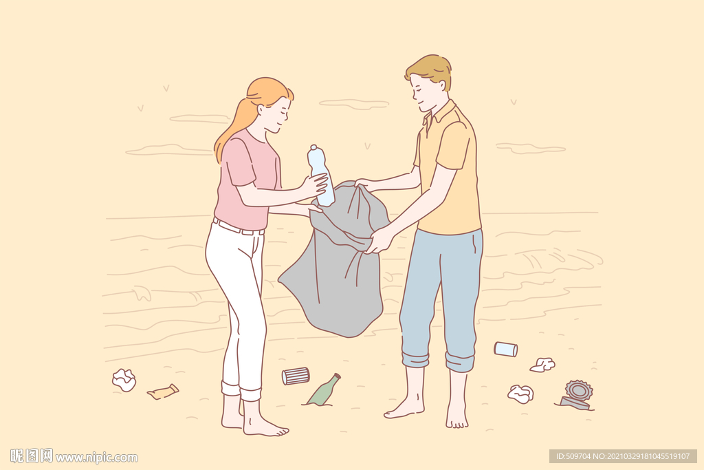 简约人物生活形象插画图片