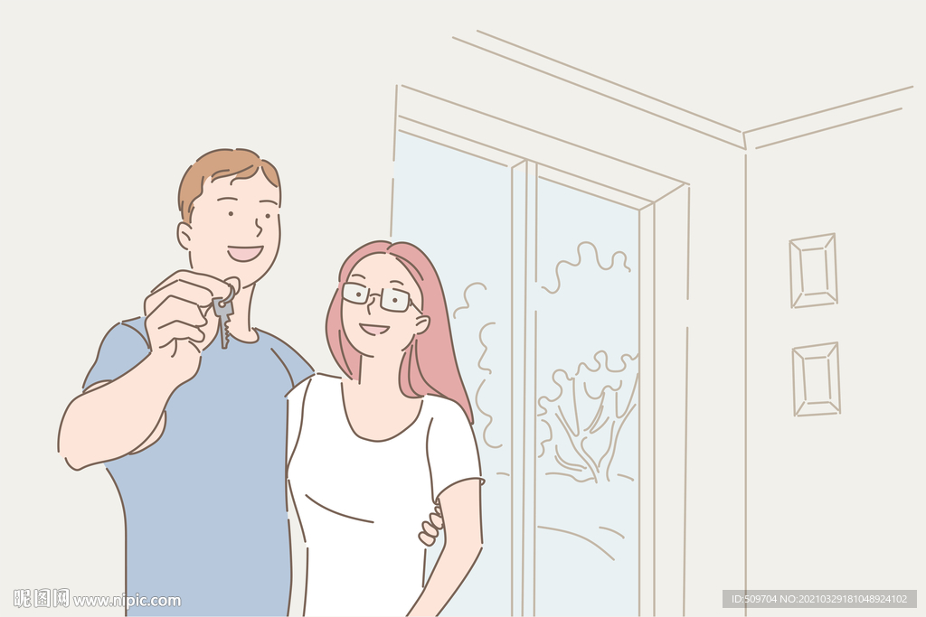 简约人物生活形象插画图片