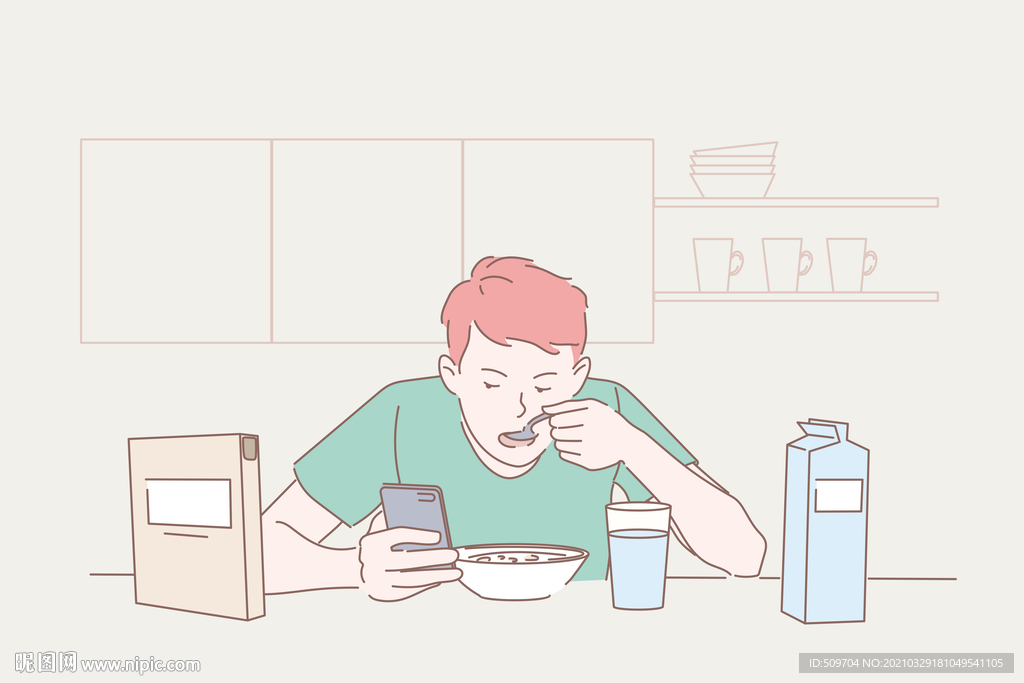 简约人物生活形象插画图片