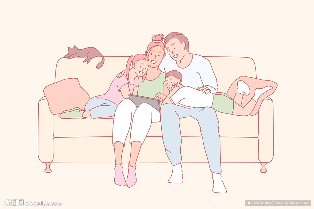 简约人物生活形象插画图片