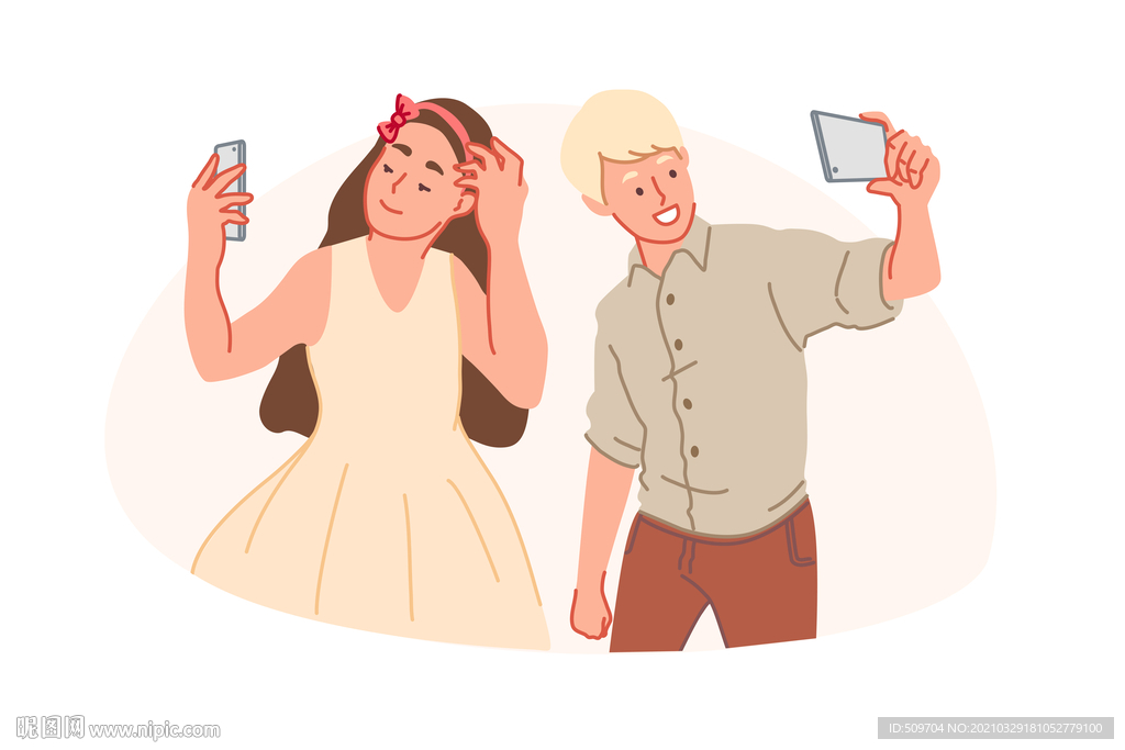 简约人物生活形象插画图片