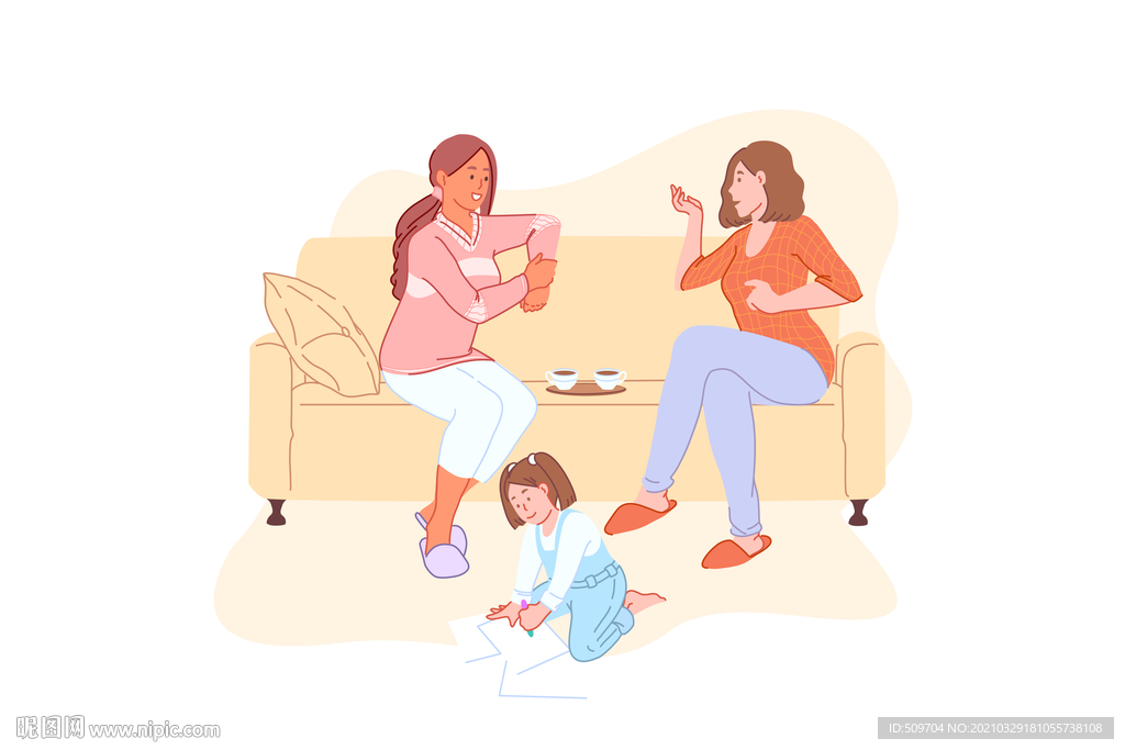 简约人物生活形象插画图片