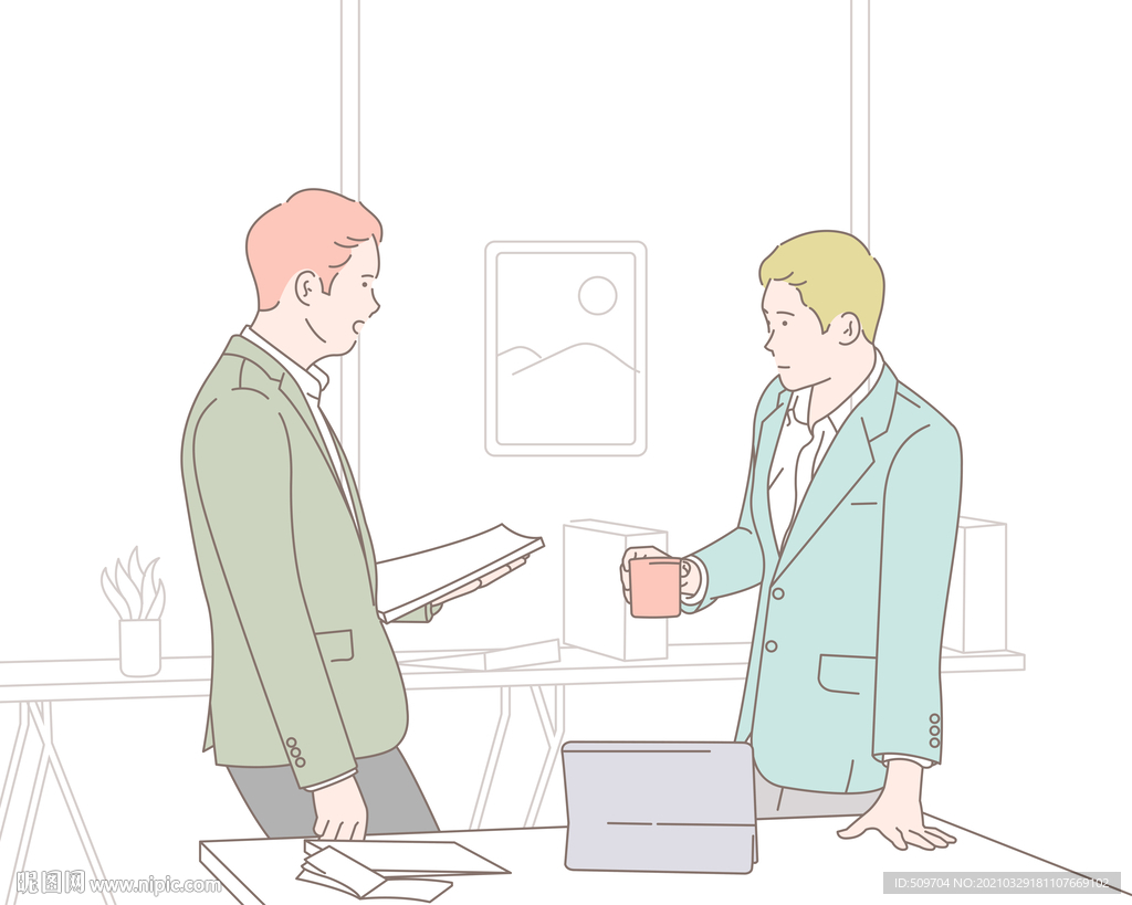 简约人物生活形象插画图片