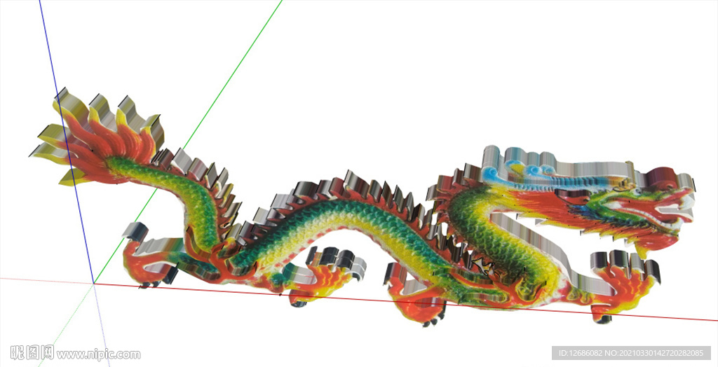 3d灰雕龙