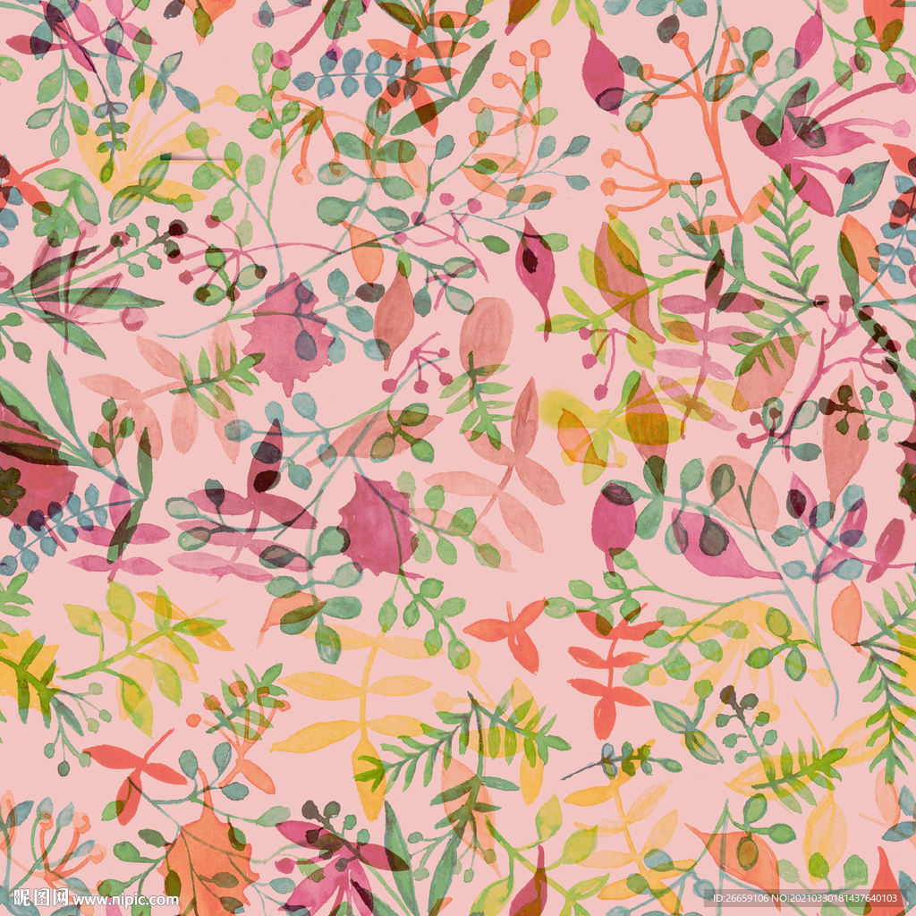 四方连续数码印花小碎花花型