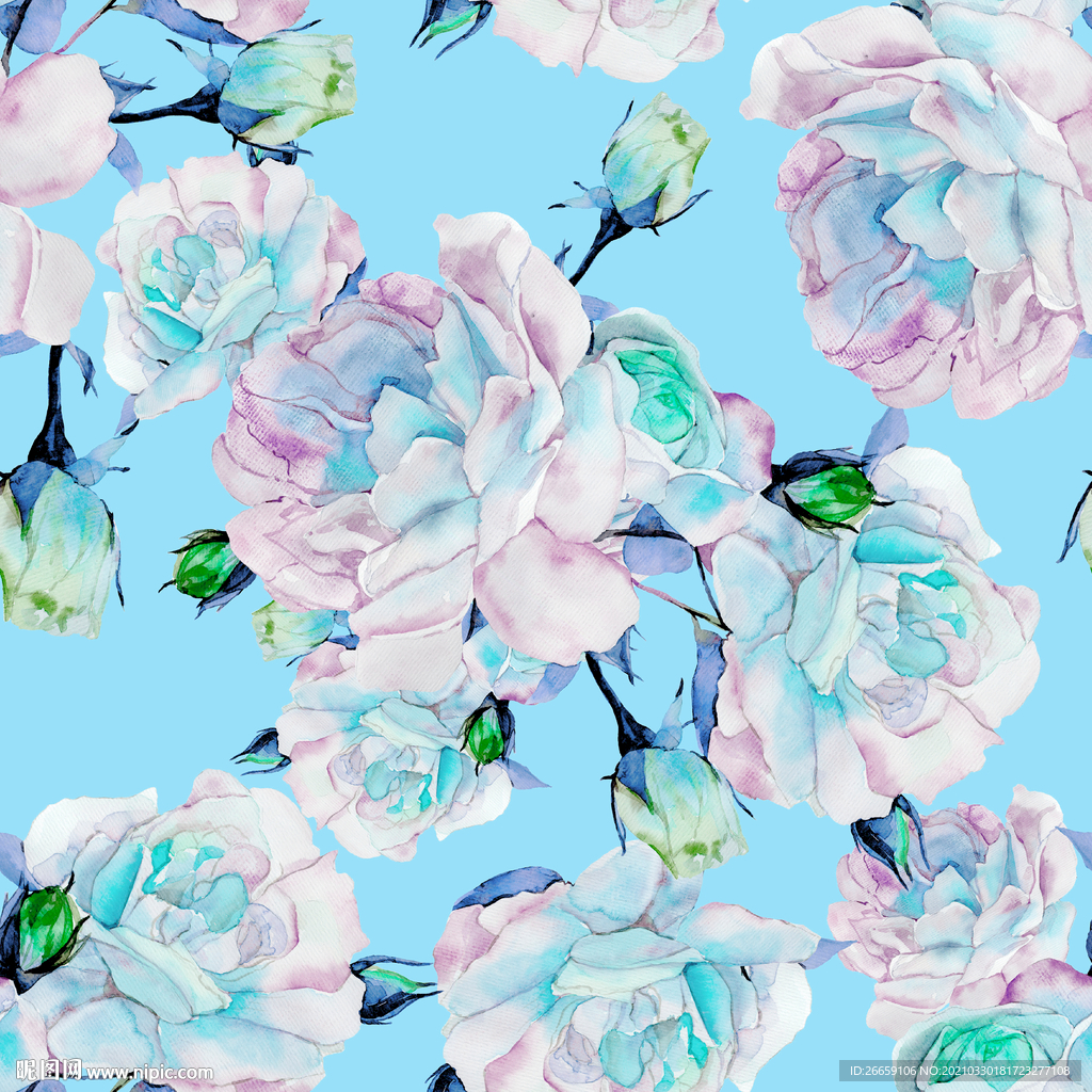 四方连续数码印花小碎花花型