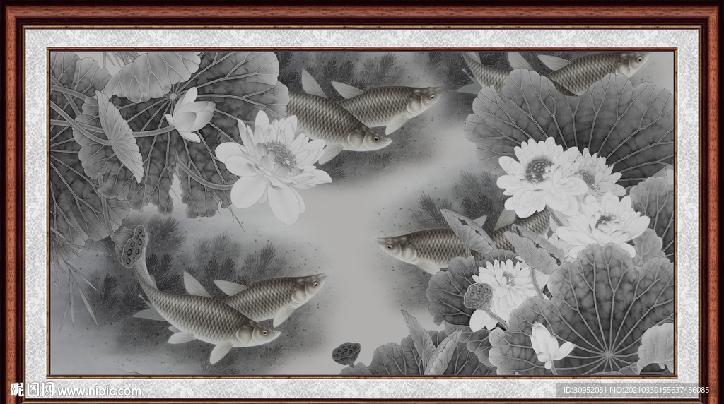 荷花鲤鱼