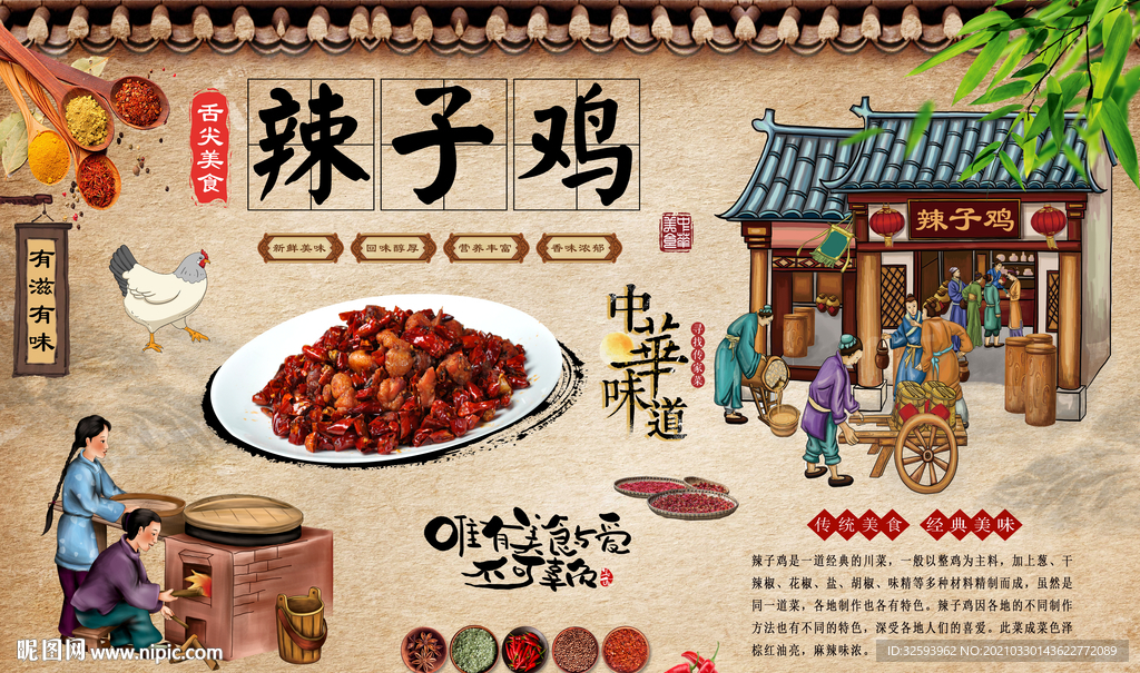 辣子鸡背景墙