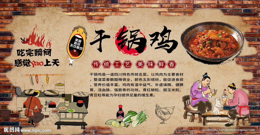 干锅鸡背景墙