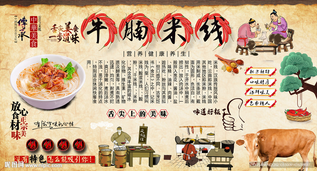 牛腩米线背景墙