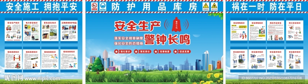 安全生产 安全展板 工地