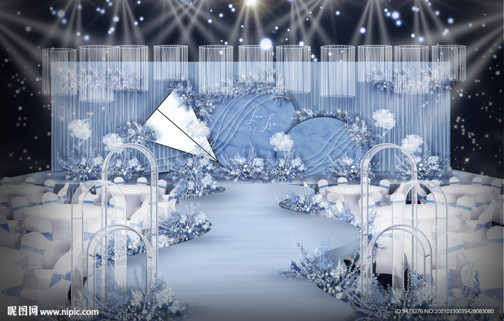 雾霾蓝婚礼仪式区