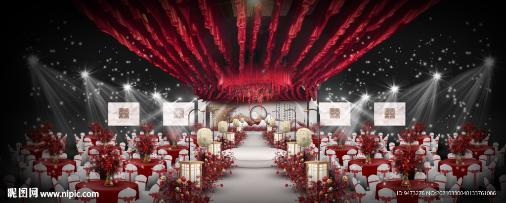 红色婚礼仪式区