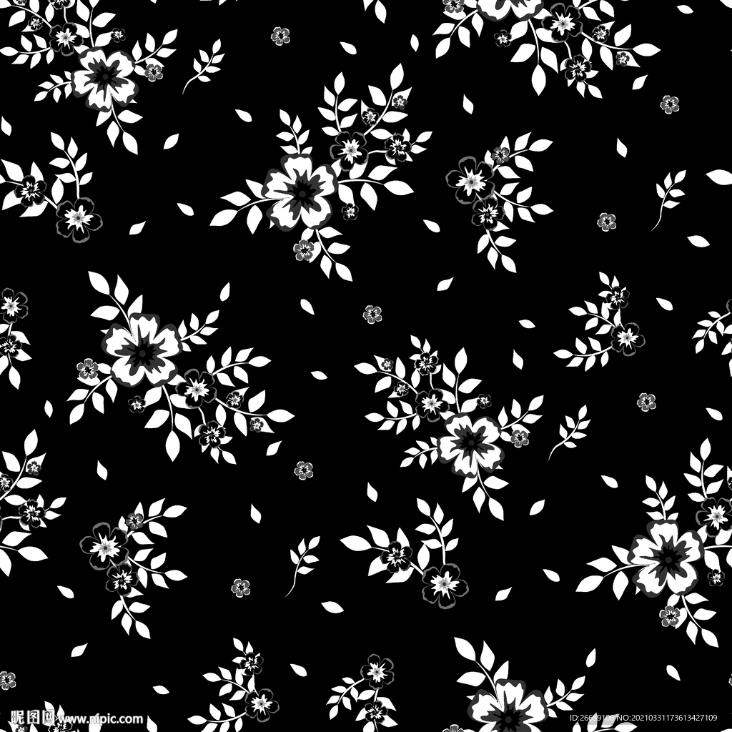 四方连续数码印花小碎花花型