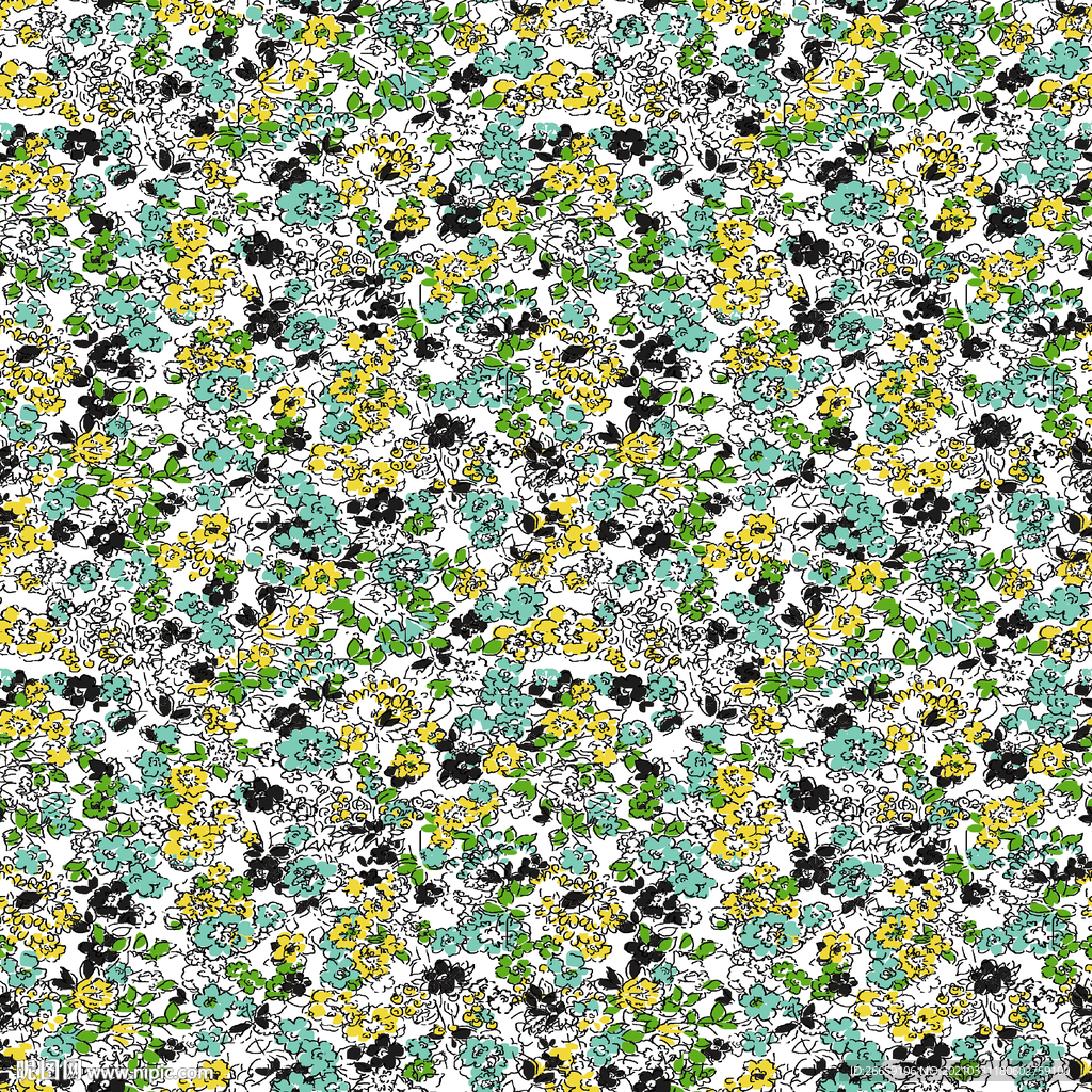 四方连续数码印花小碎花花型